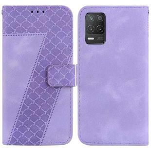 For Realme 8 5G Global/V13 5G/Q3 5G/Narzo 30 5G 7-shaped Embossed Leather Phone Case(Purple)