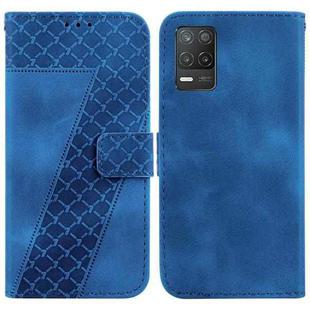 For Realme 8 5G Global/V13 5G/Q3 5G/Narzo 30 5G 7-shaped Embossed Leather Phone Case(Blue)