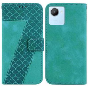 For Realme C30/Narzo 50i/Narzo 50i Prime/C30s 7-shaped Embossed Leather Phone Case(Green)