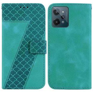 For Realme C31 7-shaped Embossed Leather Phone Case(Green)