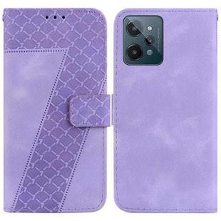 For Realme C31 Seven-shaped Embossed Leather Phone Case(Purple)