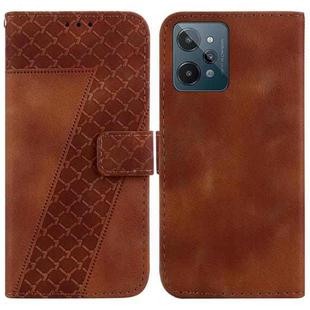 For Realme C31 7-shaped Embossed Leather Phone Case(Brown)