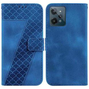 For Realme C31 7-shaped Embossed Leather Phone Case(Blue)