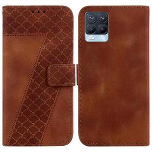 For Realme 8/8 Pro 7-shaped Embossed Leather Phone Case(Brown)