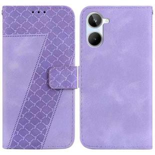For Realme 10 4G 7-shaped Embossed Leather Phone Case(Purple)
