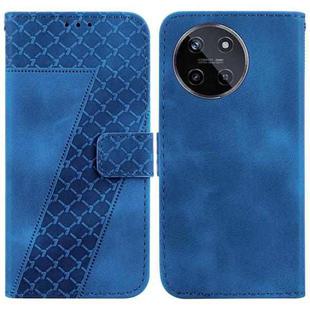 For Realme 11 4G Global 7-shaped Embossed Leather Phone Case(Blue)