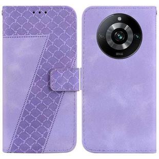 For Realme 11 Pro 5G/11 Pro+ 5G/Narzo 60 Pro 5G 7-shaped Embossed Leather Phone Case(Purple)