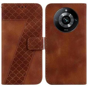 For Realme 11 Pro 5G/11 Pro+ 5G/Narzo 60 Pro 7-shaped Embossed Leather Phone Case(Brown)