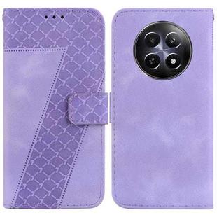 For Realme 12 5G Seven-shaped Embossed Leather Phone Case(Purple)