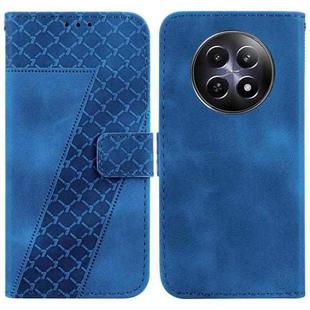 For Realme 12 5G Seven-shaped Embossed Leather Phone Case(Blue)