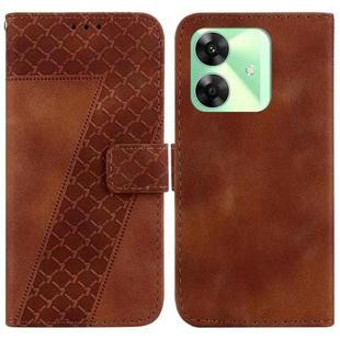 For Realme C61 / C63 / Note 60 Seven-shaped Embossed Leather Phone Case(Brown)