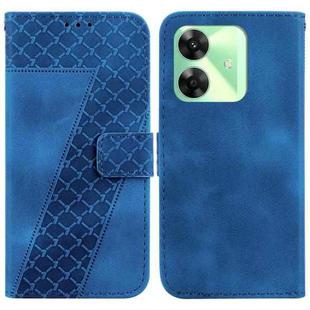 For Realme C61 / C63 / Note 60 Seven-shaped Embossed Leather Phone Case(Blue)