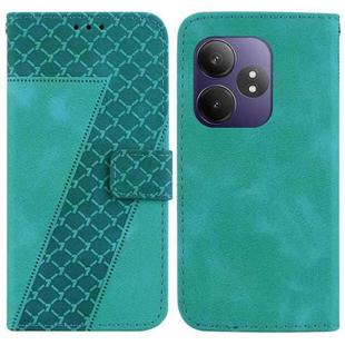 For Realme GT 6 / GT 6T / GT Neo6 / GT Neo6 SE Seven-shaped Embossed Leather Phone Case(Green)