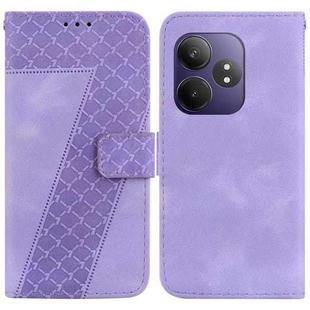 For Realme GT 6 / GT 6T / GT Neo6 / GT Neo6 SE Seven-shaped Embossed Leather Phone Case(Purple)