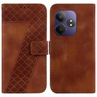 For Realme GT 6 / GT 6T / GT Neo6 / GT Neo6 SE Seven-shaped Embossed Leather Phone Case(Brown)