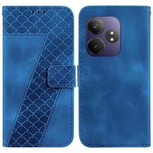 For Realme GT 6 / GT 6T / GT Neo6 / GT Neo6 SE Seven-shaped Embossed Leather Phone Case(Blue)