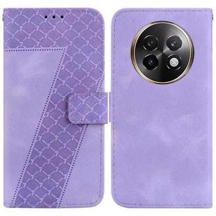 For Realme 13+ Global Seven-shaped Embossed Leather Phone Case(Purple)