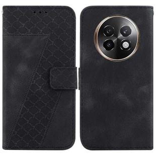 For Realme 13+ Global Seven-shaped Embossed Leather Phone Case(Black)