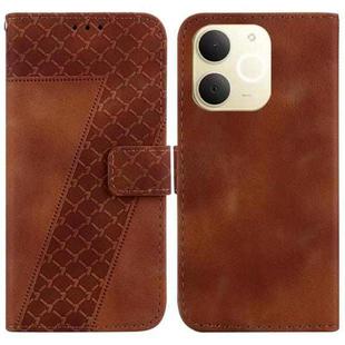 For Realme Narzo 80 Lite 4G / C71 India Seven-shaped Embossed Leather Phone Case(Brown)