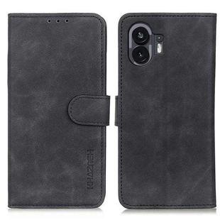 For Nothing Phone 2 KHAZNEH Retro Texture Leather Phone Case(Black)