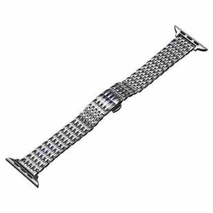 For Apple Watch SE 2023 44mm Slim Dragon Pattern Stainless Steel Watch Band(Silver)