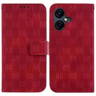 For Tecno Pova Neo 3 Double 8-shaped Embossed Leather Phone Case(Red)