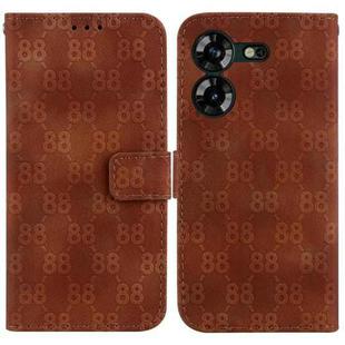 For Tecno Pova 5 Double 8-shaped Embossed Leather Phone Case(Brown)