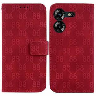 For Tecno Pova 5 Double 8-shaped Embossed Leather Phone Case(Red)