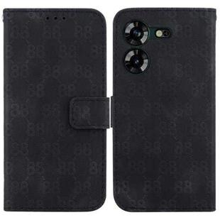 For Tecno Pova 5 Double 8-shaped Embossed Leather Phone Case(Black)