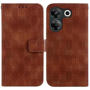 For Tecno Camon 20 Pro 5G Double 8-shaped Embossed Leather Phone Case(Brown)
