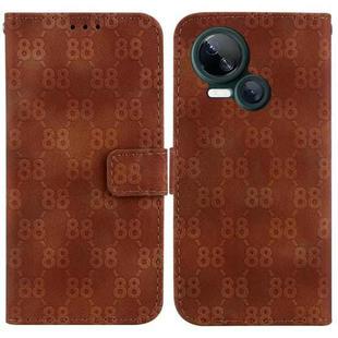 For Tecno Spark 10 5G Double 8-shaped Embossed Leather Phone Case(Brown)