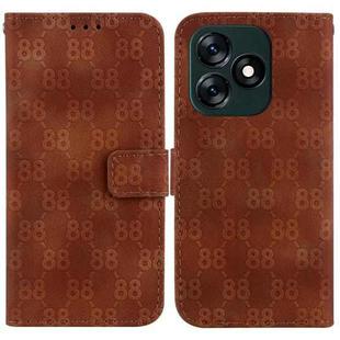 For Tecno Spark 10 4G / Spark 10C Double 8-shaped Embossed Leather Phone Case(Brown)