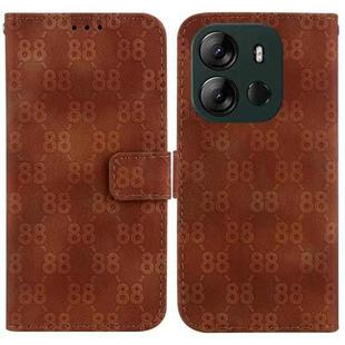 For Tecno Spark Go 2023 / Pop 7 Pro Double 8-shaped Embossed Leather Phone Case(Brown)