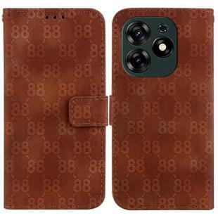 For Tecno Spark 10 Pro Double 8-shaped Embossed Leather Phone Case(Brown)