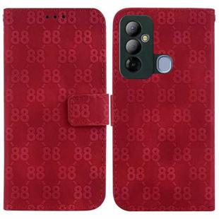 For Tecno Pop 6 Go Double 8-shaped Embossed Leather Phone Case(Red)