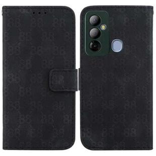 For Tecno Pop 6 Go Double 8-shaped Embossed Leather Phone Case(Black)