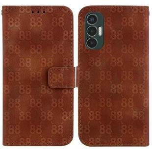 For Tecno Pova 3 / LE7 Double 8-shaped Embossed Leather Phone Case(Brown)