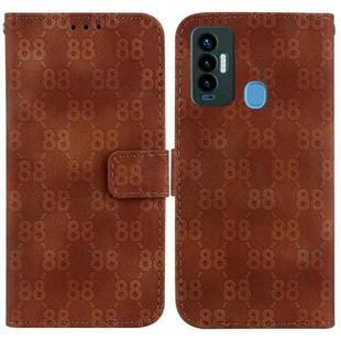 For Tecno Camon 18i Double 8-shaped Embossed Leather Phone Case(Brown)