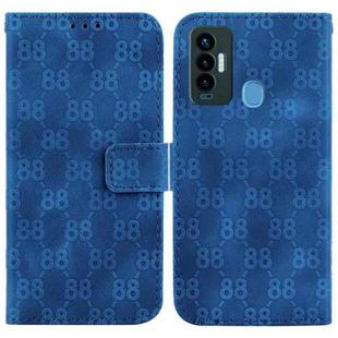 For Tecno Camon 18i Double 8-shaped Embossed Leather Phone Case(Blue)