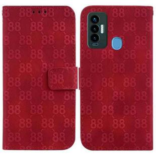 For Tecno Camon 18i Double 8-shaped Embossed Leather Phone Case(Red)