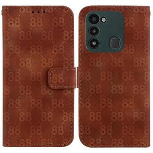 For Tecno Spark Go 2022 / Spark 8C Double 8-shaped Embossed Leather Phone Case(Brown)