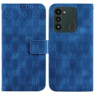 For Tecno Spark Go 2022 / Spark 8C Double 8-shaped Embossed Leather Phone Case(Blue)