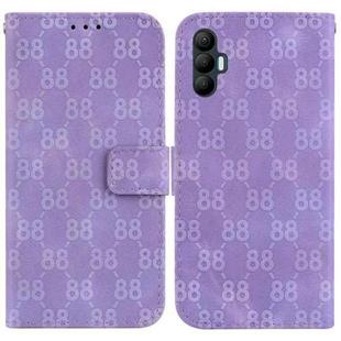 For Tecno Spark 8 Pro Double 8-shaped Embossed Leather Phone Case(Purple)