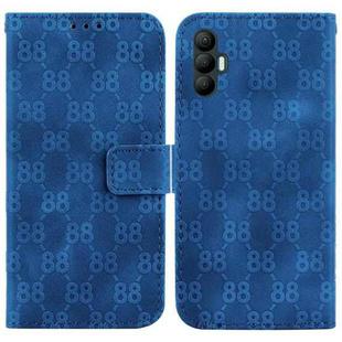 For Tecno Spark 8 Pro Double 8-shaped Embossed Leather Phone Case(Blue)