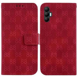 For Tecno Spark 8 Pro Double 8-shaped Embossed Leather Phone Case(Red)