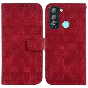 For Tecno Pop 5 LTE / BD4 Double 8-shaped Embossed Leather Phone Case(Red)