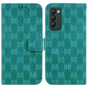 For Tecno Camon 18 / 18 P Double 8-shaped Embossed Leather Phone Case(Green)