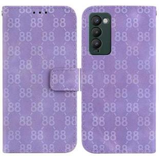 For Tecno Camon 18 / 18 P Double 8-shaped Embossed Leather Phone Case(Purple)