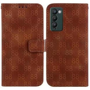 For Tecno Camon 18 / 18 P Double 8-shaped Embossed Leather Phone Case(Brown)