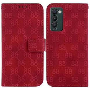 For Tecno Camon 18 / 18 P Double 8-shaped Embossed Leather Phone Case(Red)